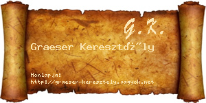 Graeser Keresztély névjegykártya